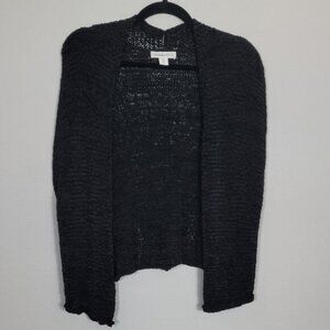 Y2K Coldwater Creek Open Knit Cardigan Bolero Size XL Black Goth Fairy Grunge